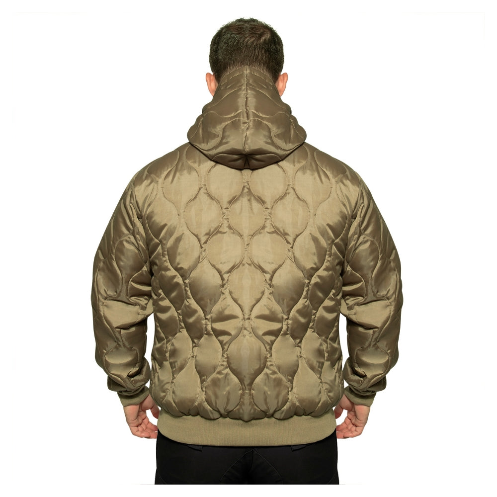 Rothco Quilted Woobie Hooded Sweatshirt (Coyote Brown) - 4