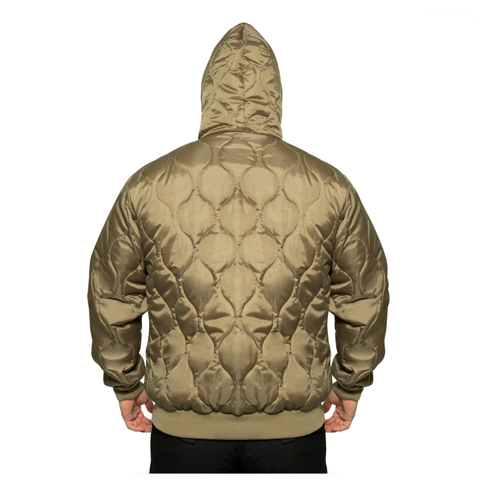 Rothco Quilted Woobie Hooded Sweatshirt (Coyote Brown) - 5