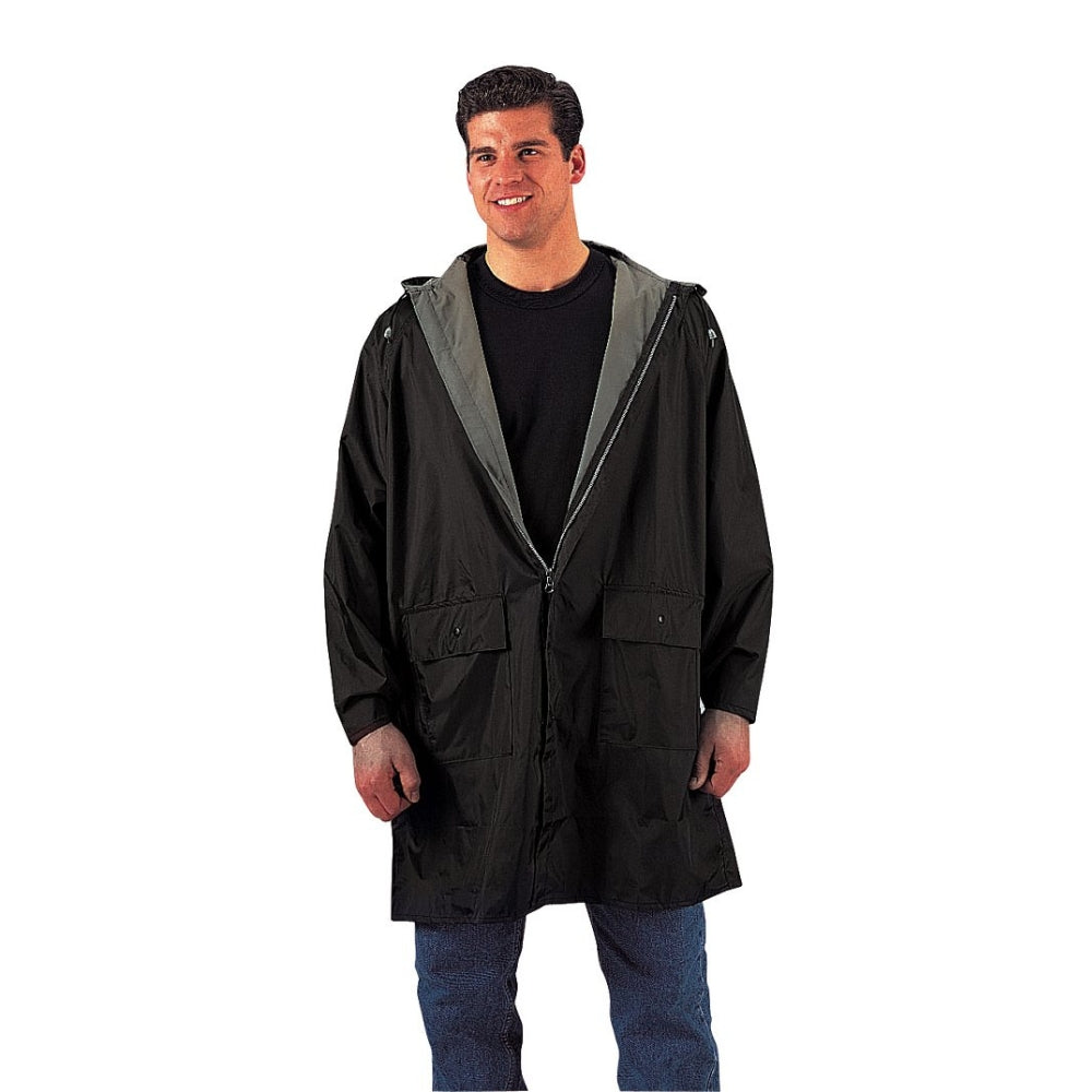 Rothco Reversible 3/4 Length Rain Parka (Black / Olive Drab)