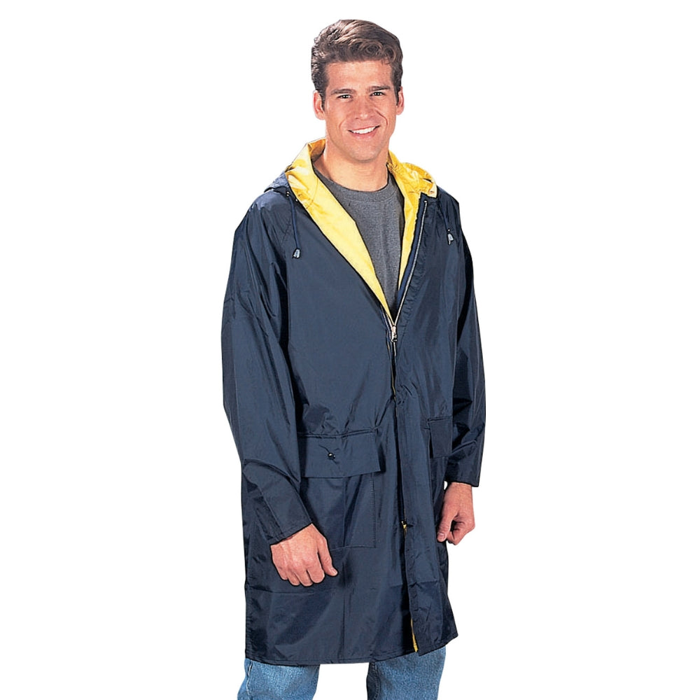 Rothco Reversible 34 Length Rain Parka (Navy Blue Yellow)