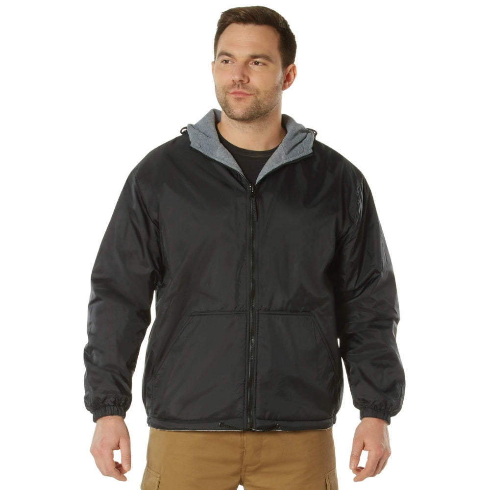 Rothco Reversible Lined Jacket With Hood (Black) - 1