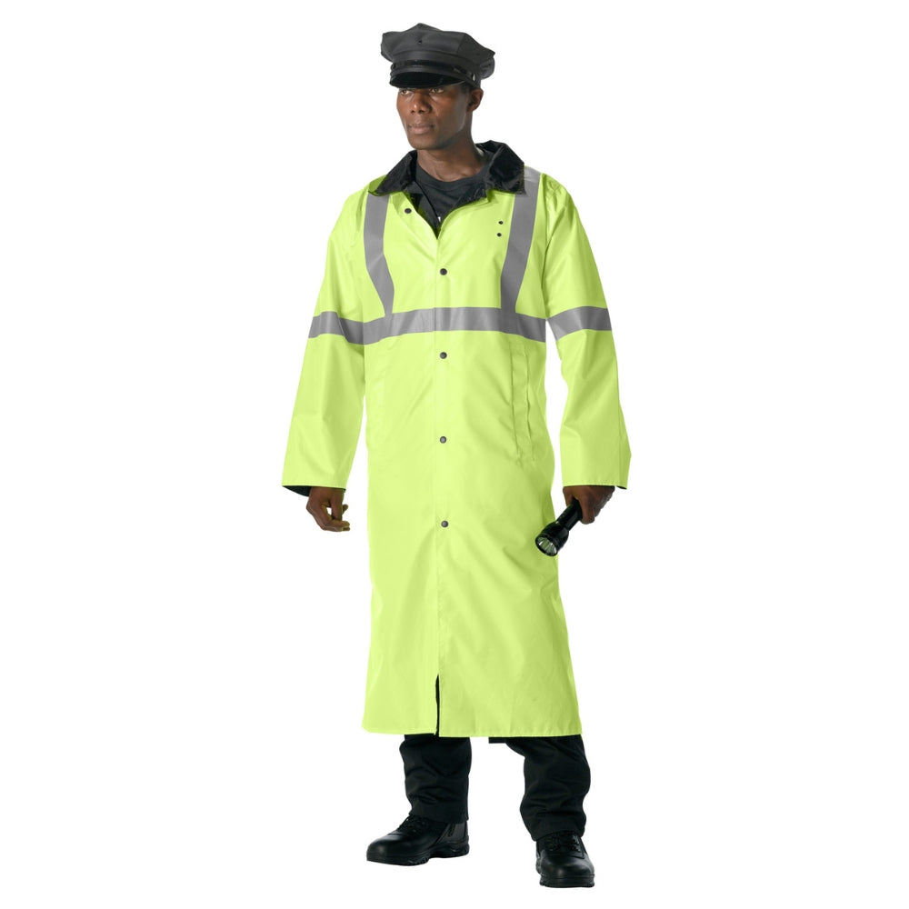 Rothco Reversible Reflective Rain Parka (Safety Green)