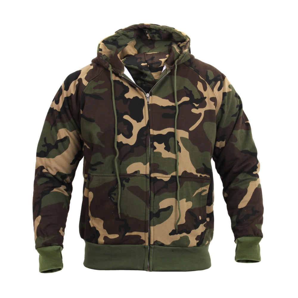 Rothco Hooded Thermal Lined Woodland Camo Sweatshirt