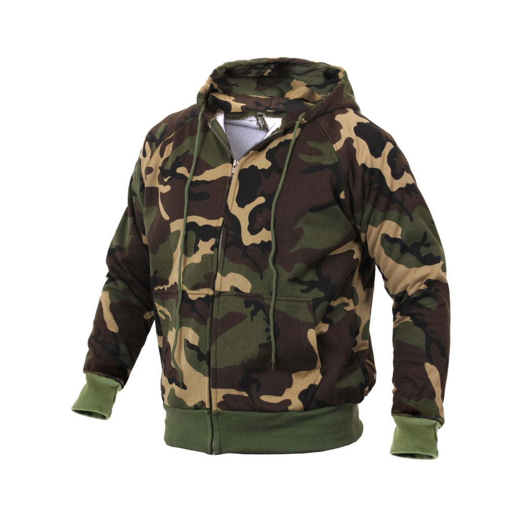Rothco Thermal Lined Hooded Sweatshirt (Woodland Camo) - 2
