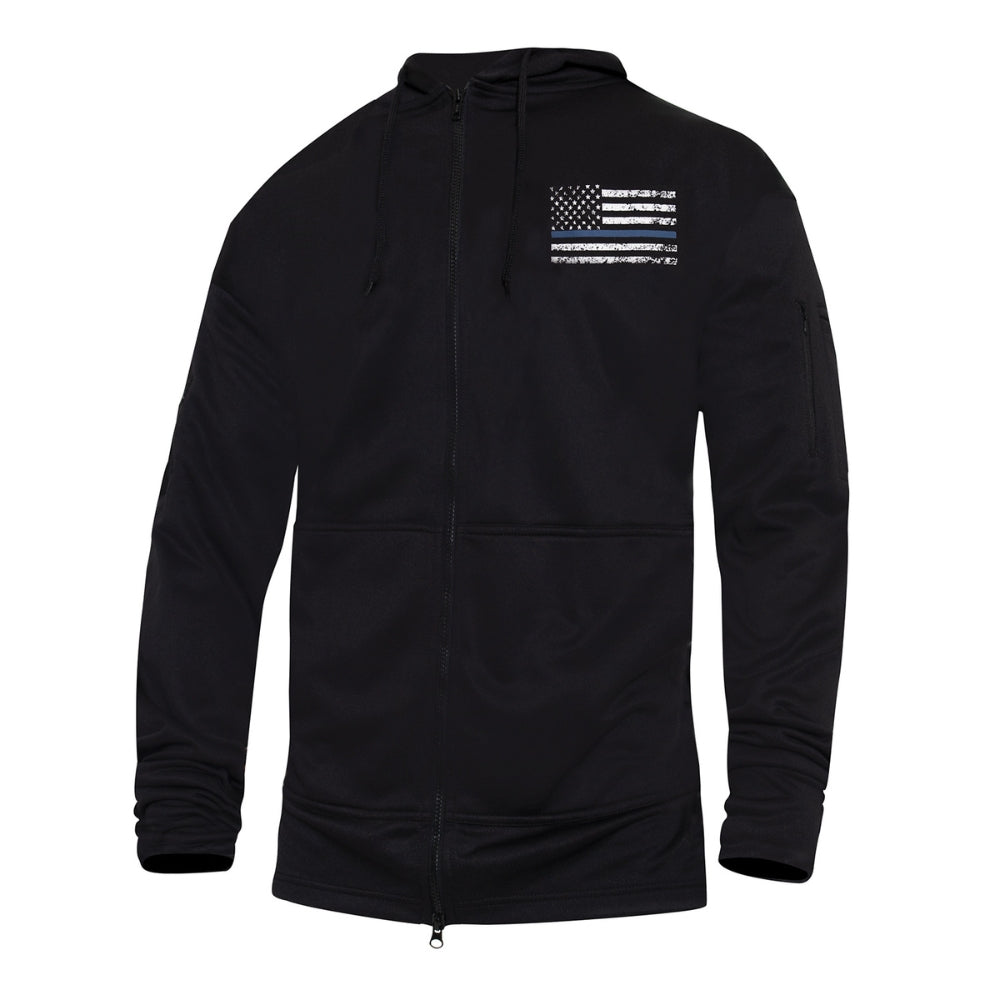 Rothco Thin Blue Line Concealed Carry Zippered Hoodie - Black - 3