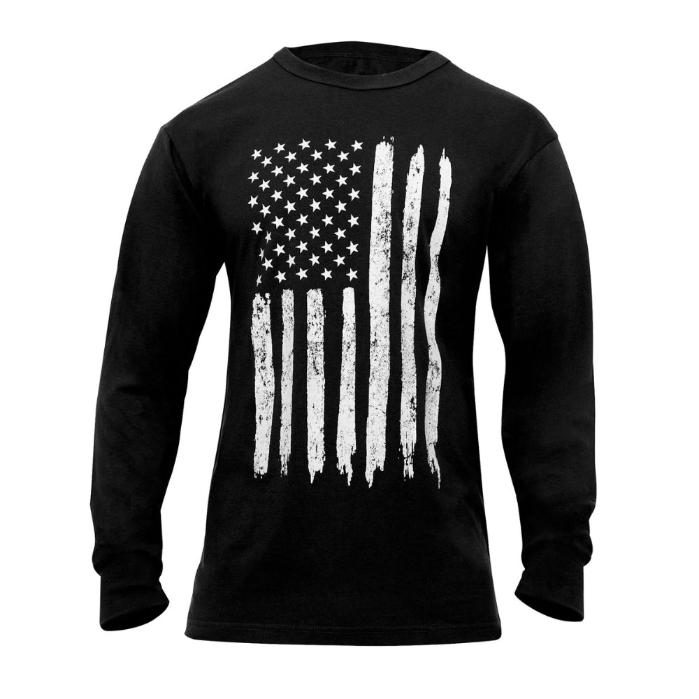 Rothco US Flag Long Sleeve T-Shirt (Black) | All Security Equipment - 1