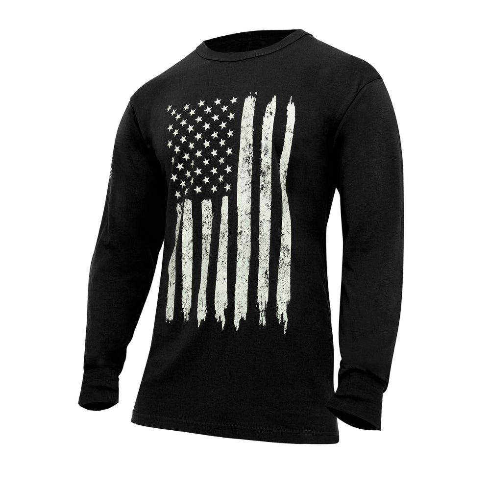 Rothco US Flag Long Sleeve T-Shirt (Black) | All Security Equipment - 2