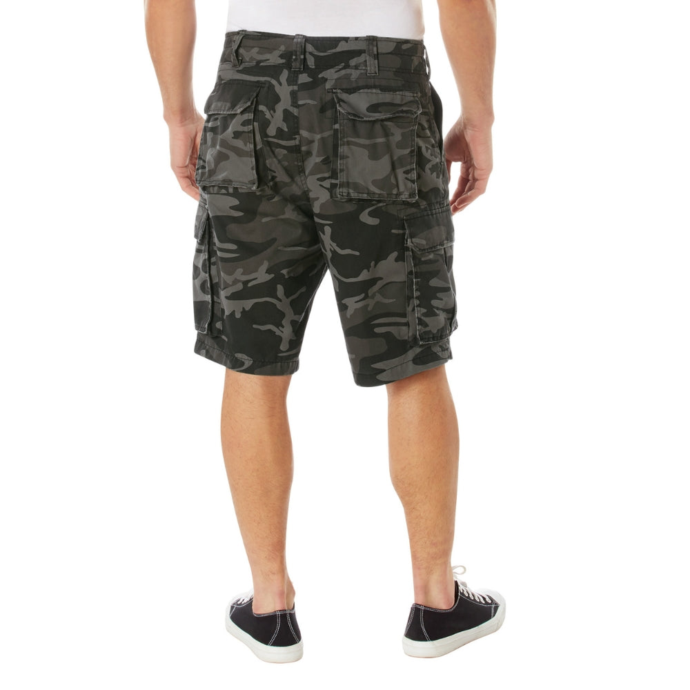 Rothco Vintage Camo Paratrooper Cargo Shorts (Black Camo) - 4
