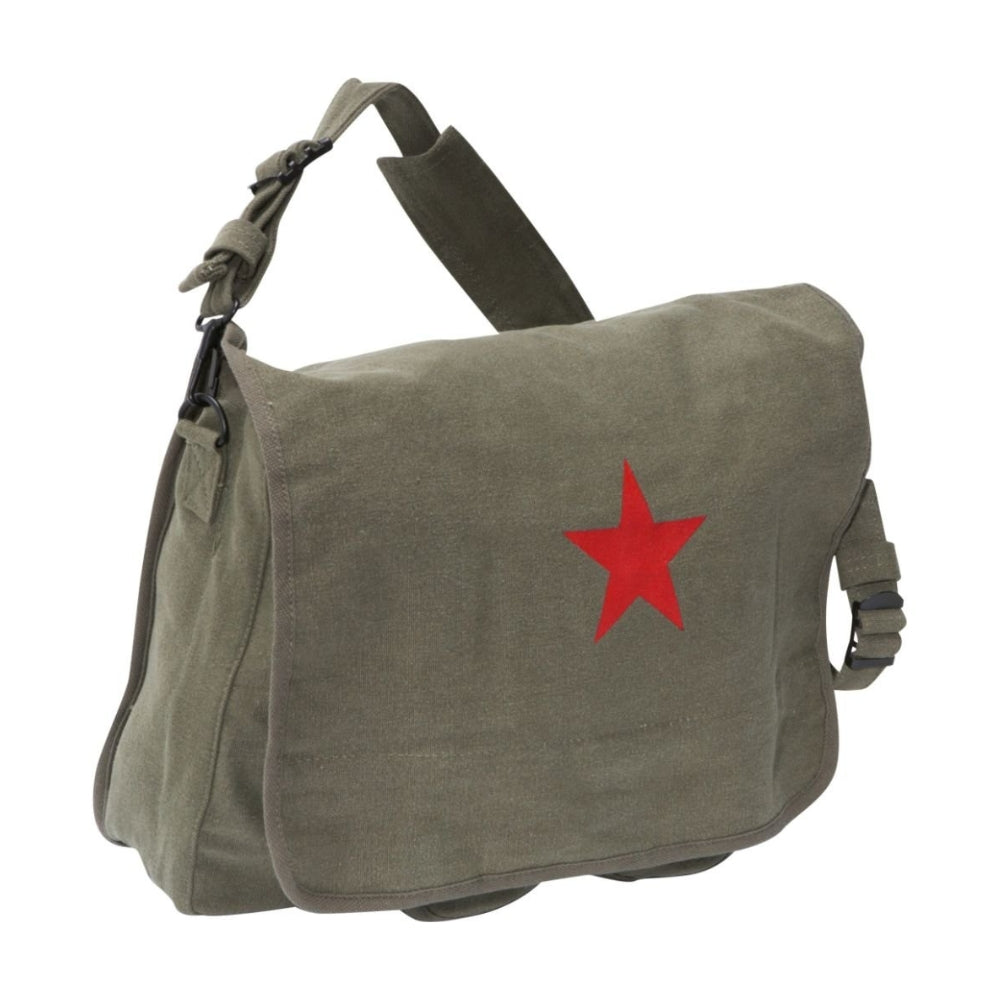 Rothco Vintage Canvas Shoulder Bag With Red Star | RCO-613902912908