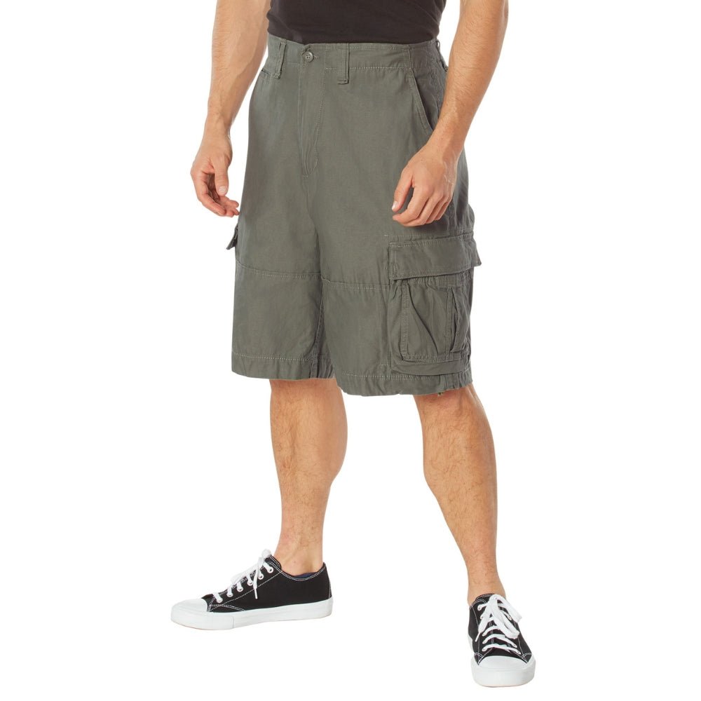 Rothco Vintage Infantry Utility Shorts (Olive Drab) - 1