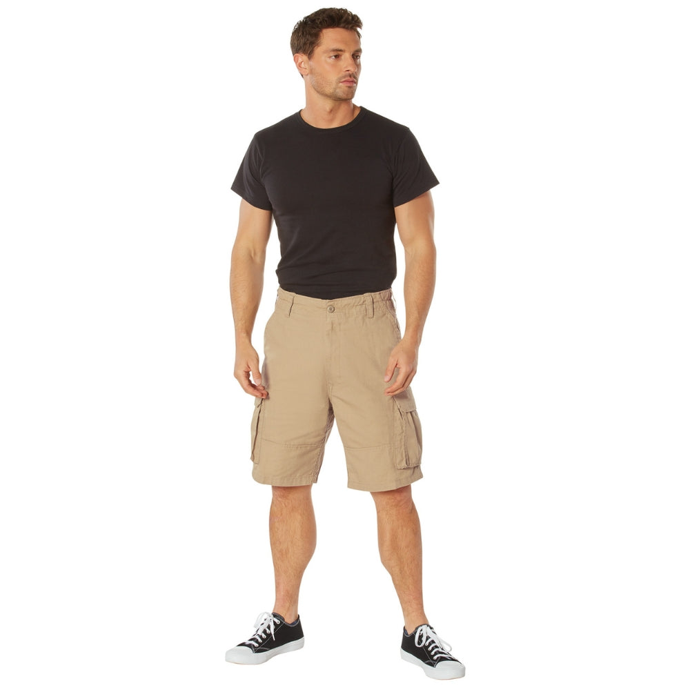 Rothco Vintage Solid Paratrooper Cargo Shorts (Khaki) - 4