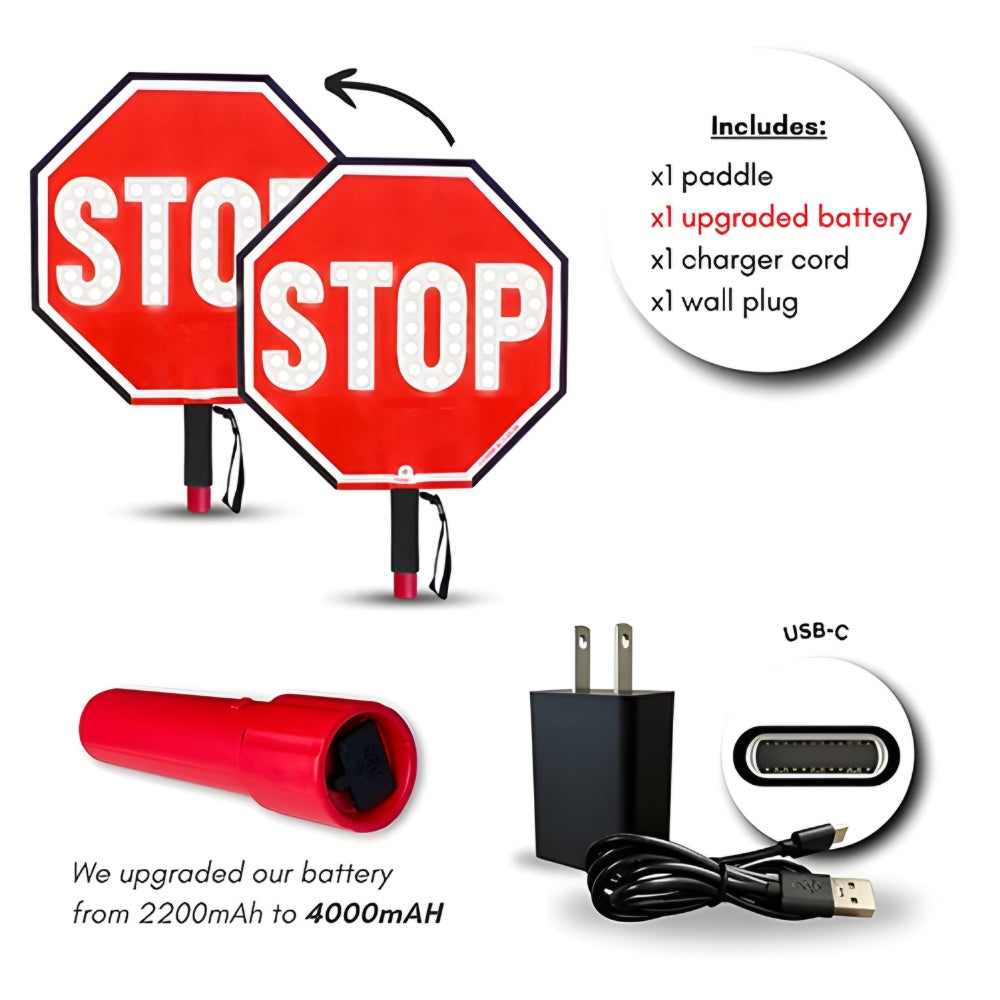 Stop-Lite PA-11112 12" LED STOP/STOP Paddle | All Security Equipment