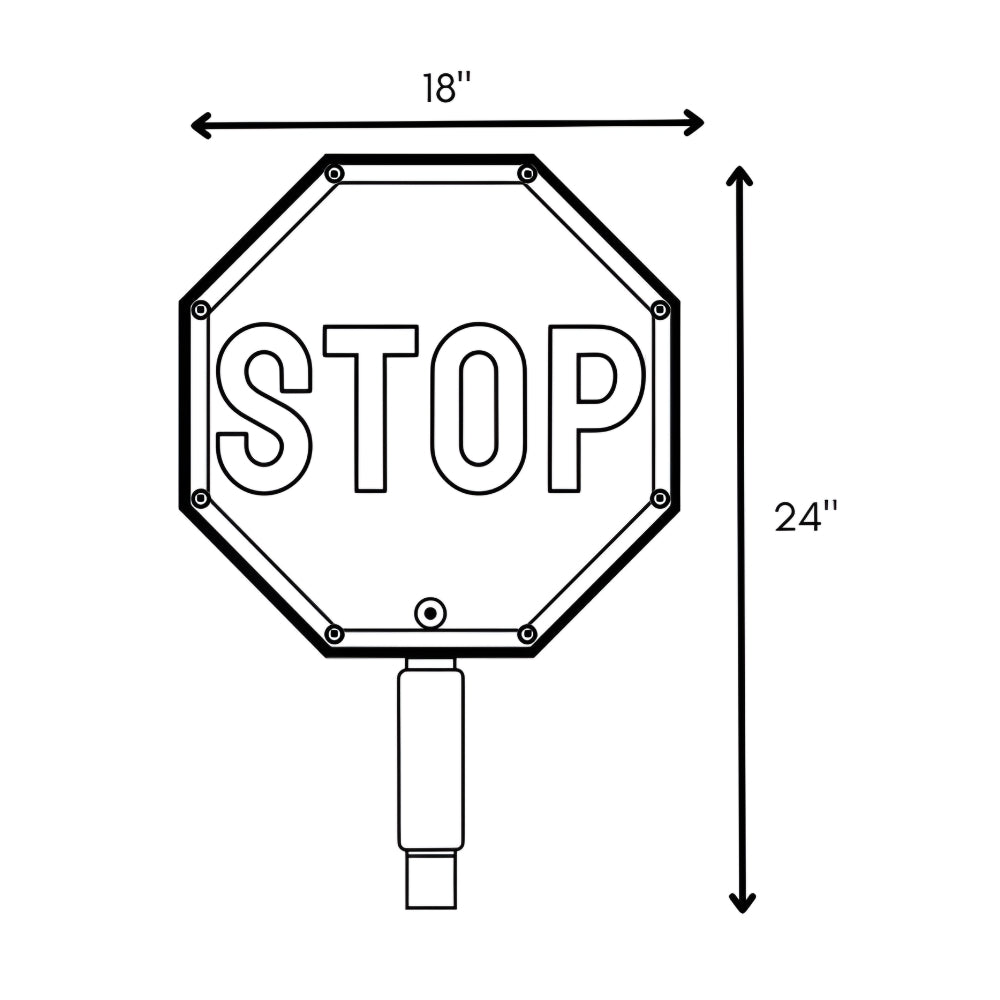 Stop-Lite PA-21112 18" LED STOP/STOP Paddle | All Security Equipment