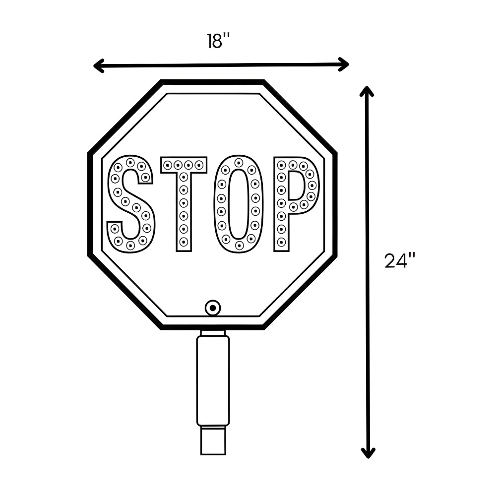 Stop-Lite PA-22212 18" LED STOP/SLOW Paddle (Canadian) | All Security Equipment