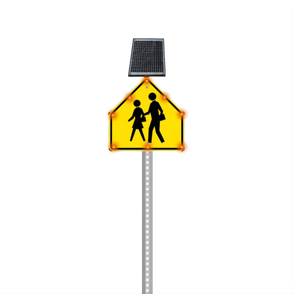 Stop-Lite S1-1 Solar LED School Zone | Pedestrian School Crossing Sign | All Security Equipment