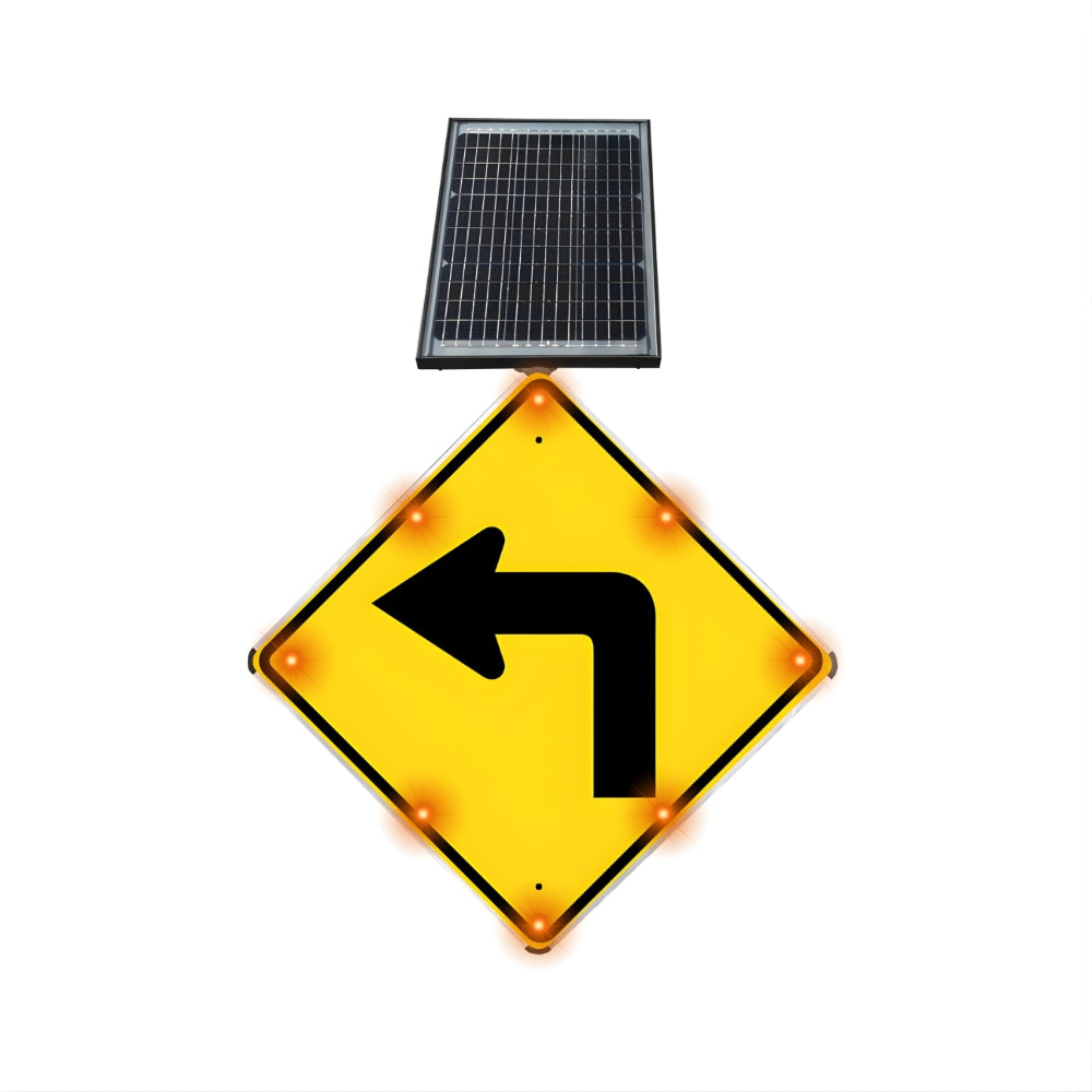 Stop-Lite W1-1L Solar LED Left Turn Sign | All Security Equipment