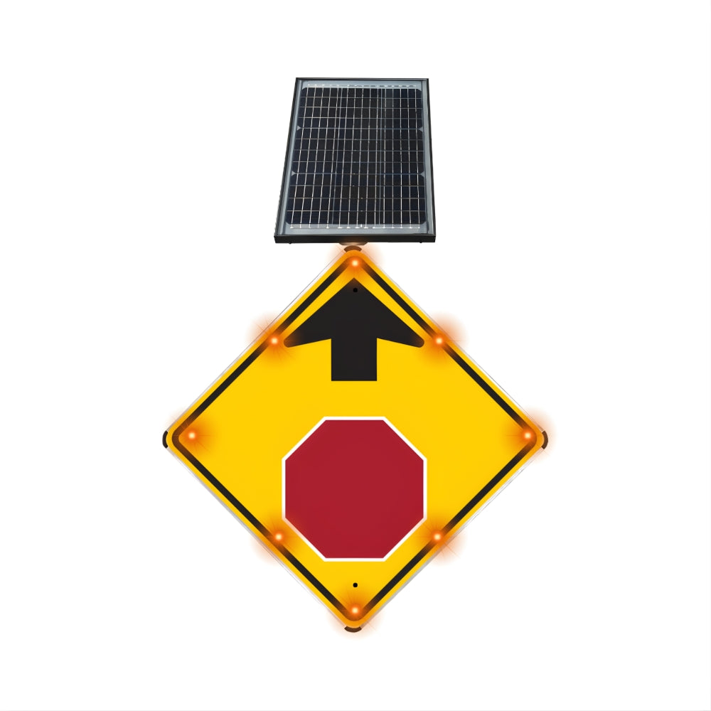 Stop-Lite W3-1 Solar LED Stop Ahead Symbol Sign | All Security Equipment