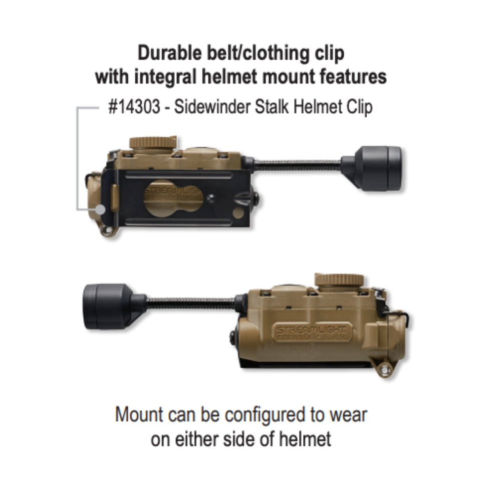 Streamlight Sidewinder Stalk® E-Mount Helmet Light with Clip (Coyote) | All Security Equipment