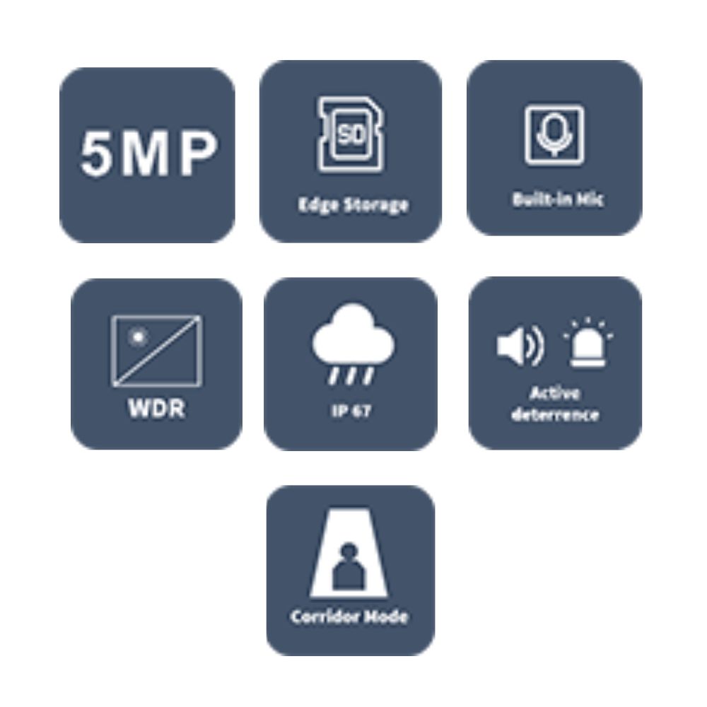 UNV 5MP HD Intelligent Light and Audible Warning Fixed Bullet Network Camera | UNV-IPC2125SB-ADF28KMC-I0