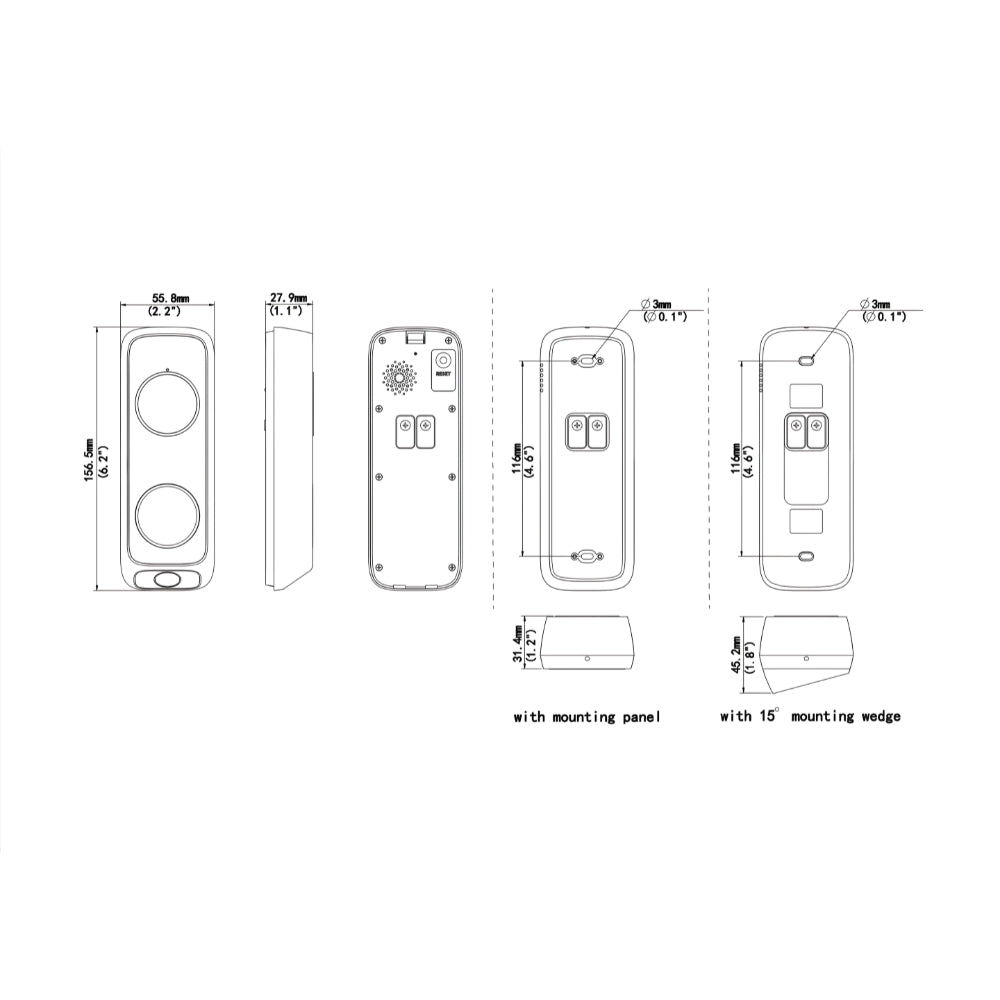 UNV ED-525B-WB Dual Camera Video Doorbell | All Security Equipment