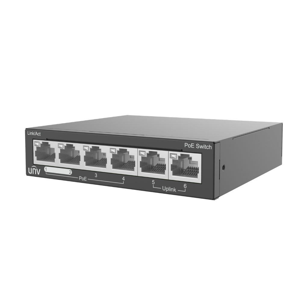 UNV NSW2020-6T-POE-IN Ethernet 4 Port 60W PoE Switch | All Security Equipment