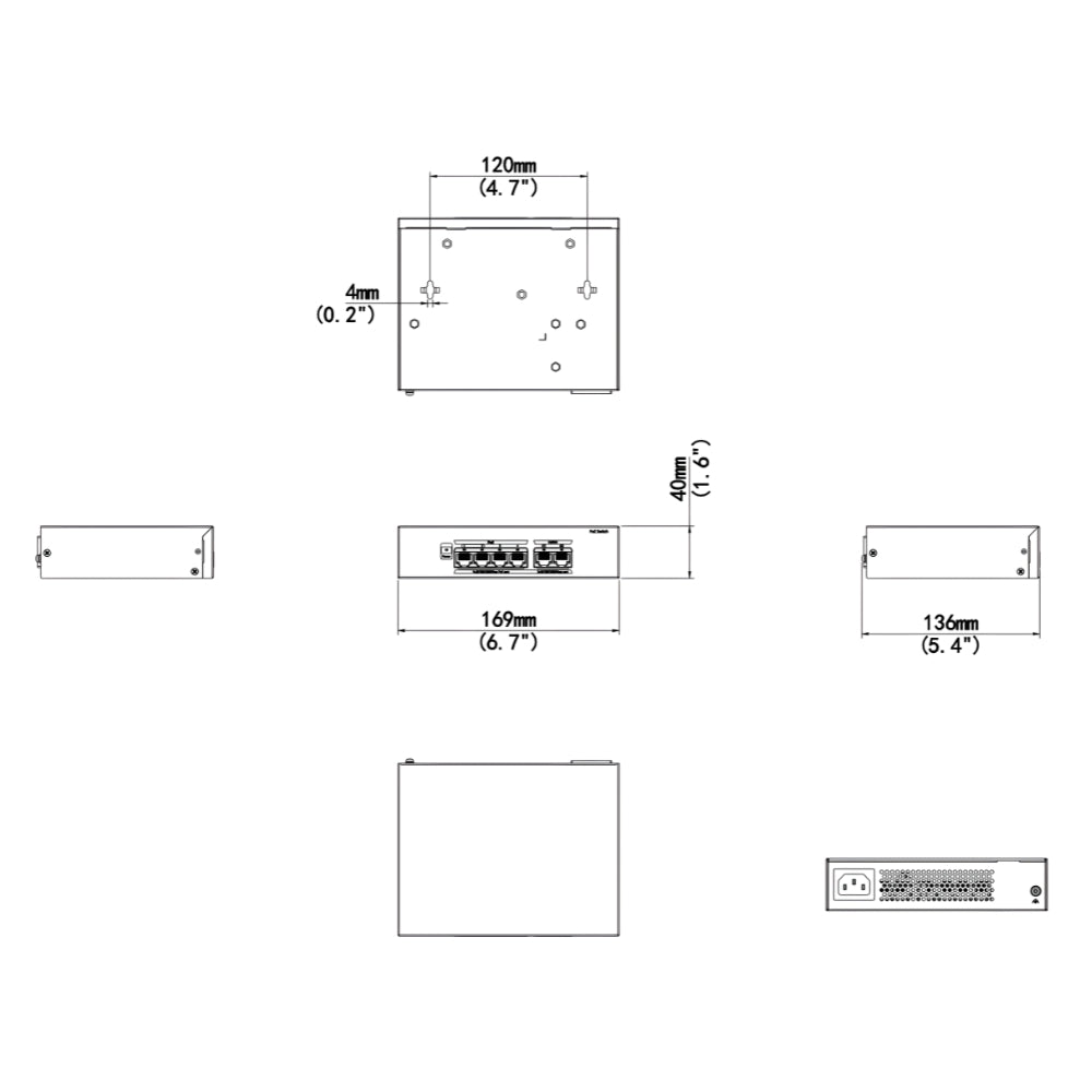 UNV NSW2100-6GT-POE-IN Giga 4-Port Lite Cloud Managed PoE Switch | All Security Equipment