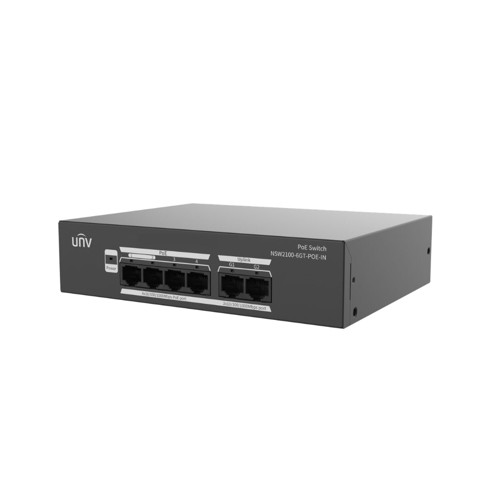 UNV NSW2100-6GT-POE-IN Giga 4-Port Lite Cloud Managed PoE Switch | All Security Equipment