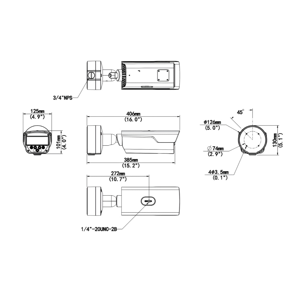 UNV PKC2641-Z100-IR-P 4MP Long Range IR Light LPR Bullet IP Camera (10-50mm) | All Security Equipment