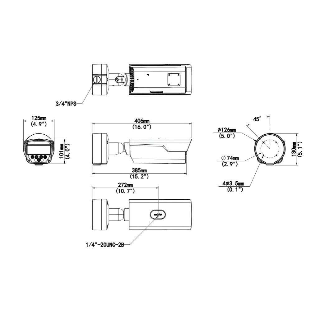 UNV PKC2641-Z80-IR-P 4MP Long Range IR Light LPR Bullet IP Camera | All Security Equipment