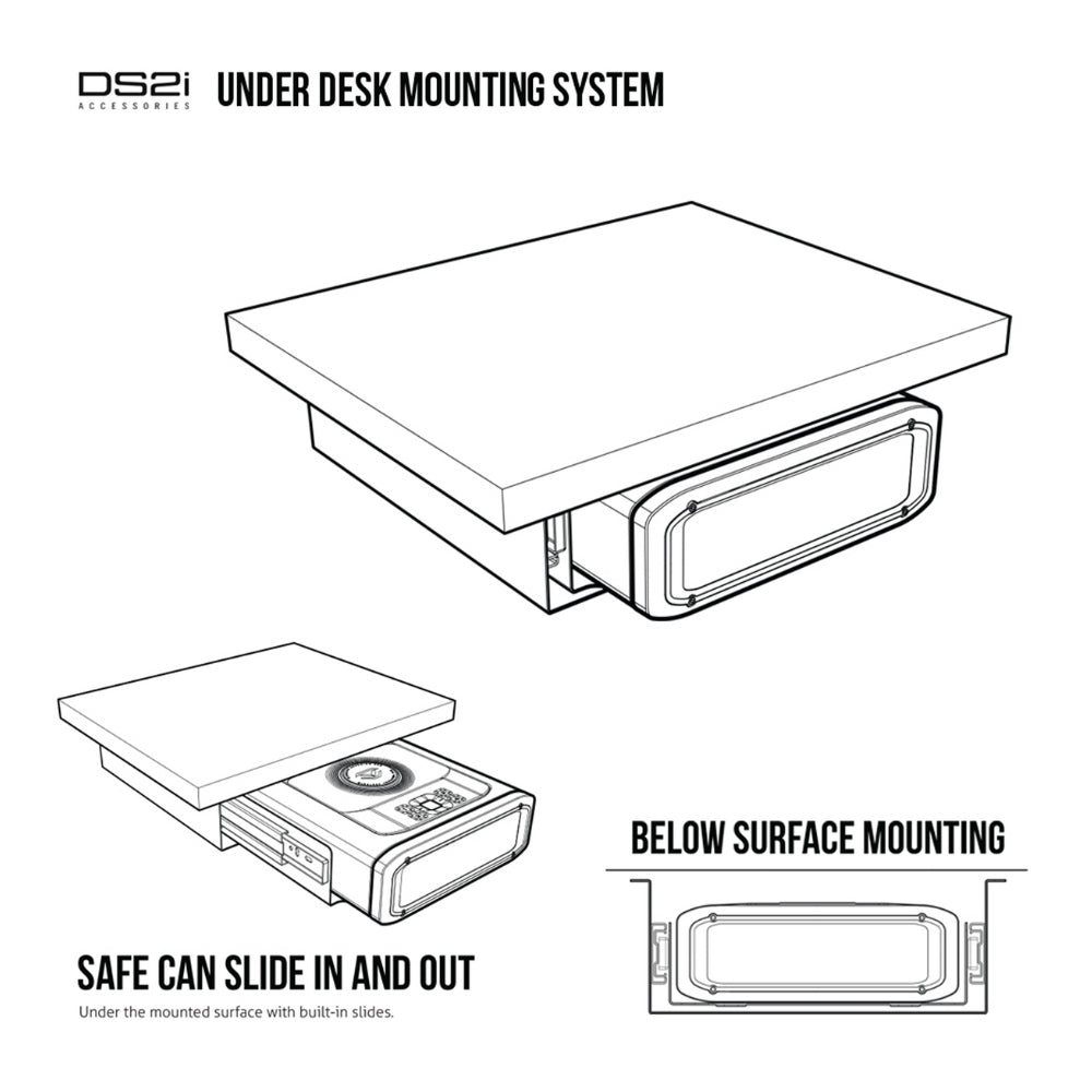 Vaultek DS2e/DS2i Smart Station Under Desk Mount | All Security Equipment