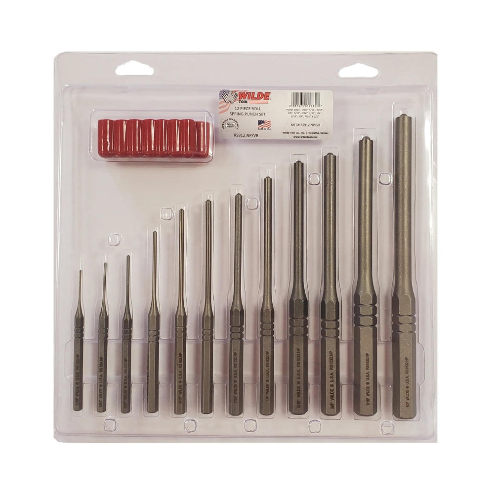 Wilde Tool 12 Piece Roll Spring Punch Set RS912.NPVR