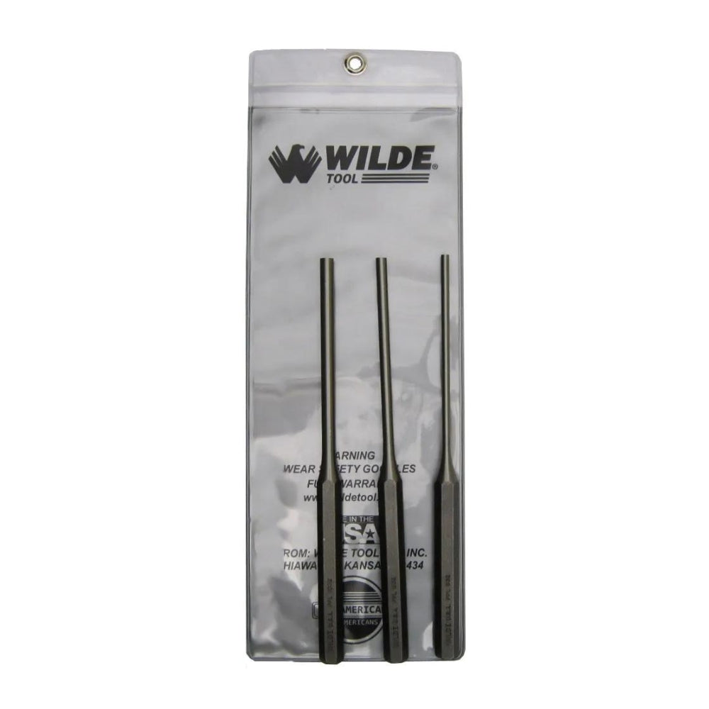 Wilde Tool 3 Piece Long Pin Punch Set PPL 3.NP/VP