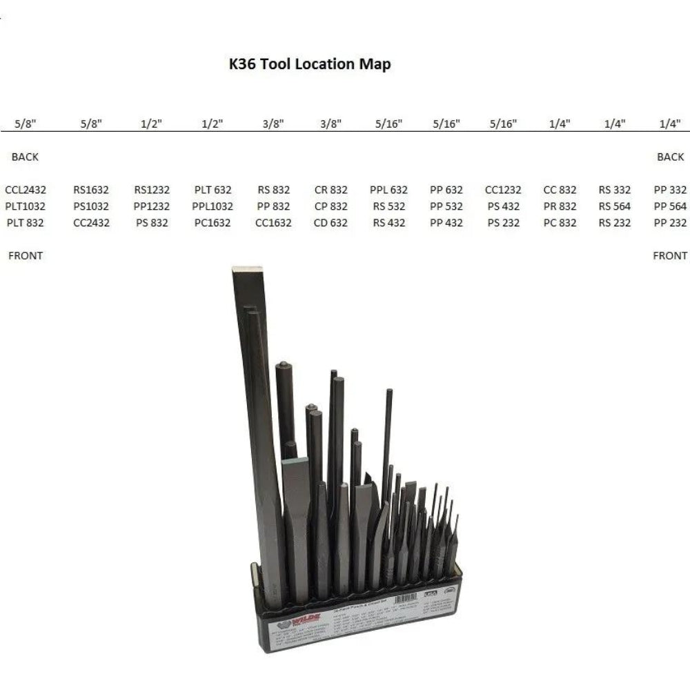 Wilde Tool 36 Piece Punch and Chisel Set K36.NP/DB - 3