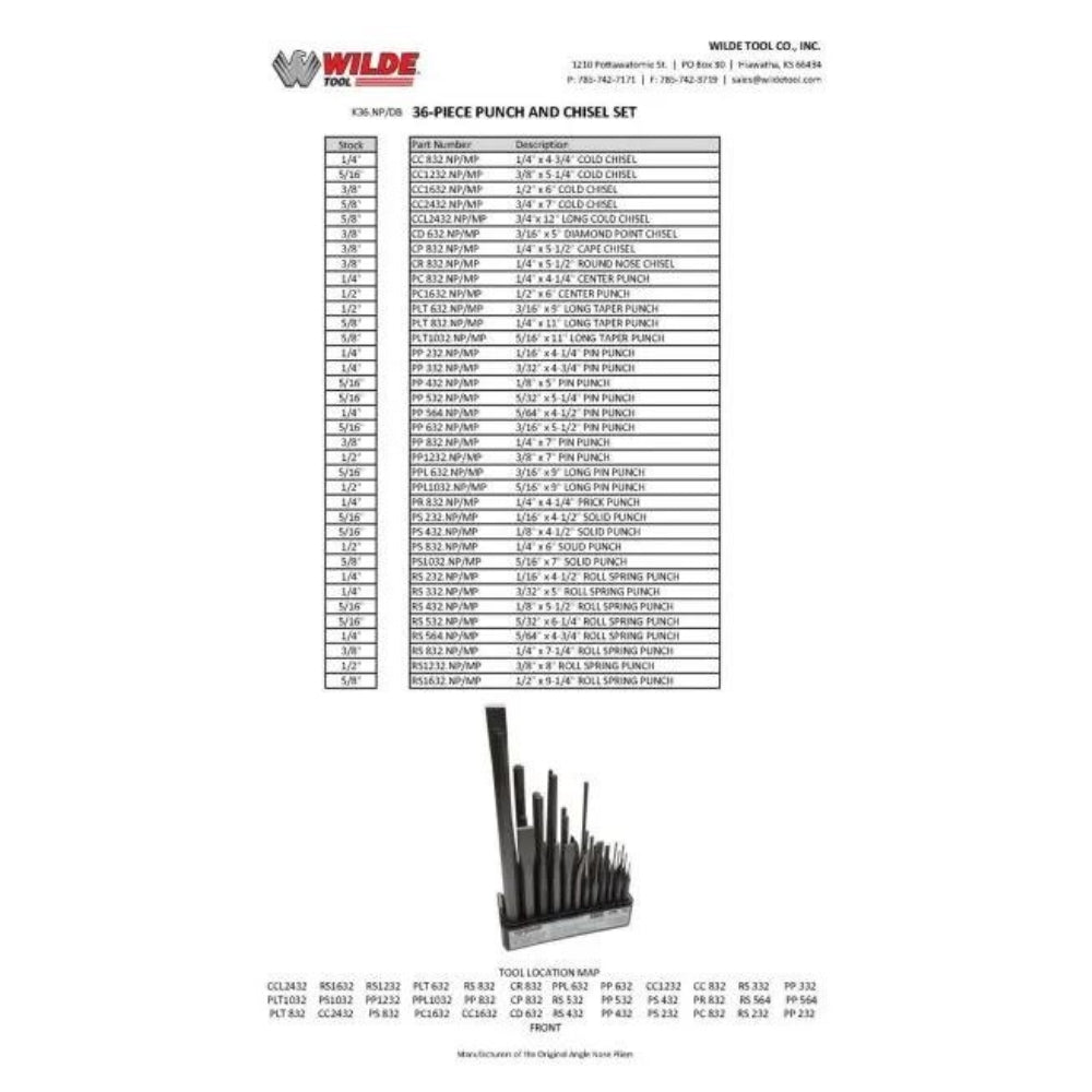 Wilde Tool 36 Piece Punch and Chisel Set K36.NP/DB - 4