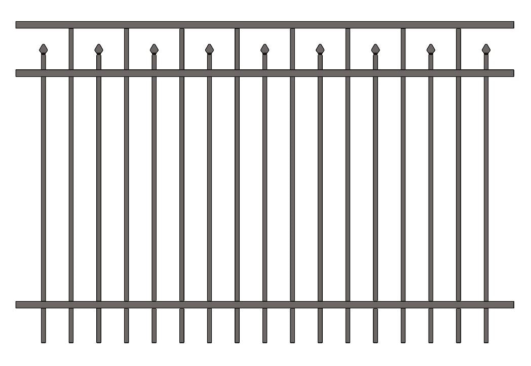 Residential Fence 3’ H x 6’ W Aluminum Floridian Style - iDeal