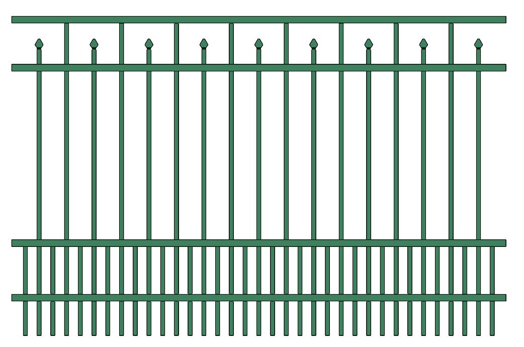 Residential Fence 3’ H x 6’ W Aluminum Floridian Style - iDeal