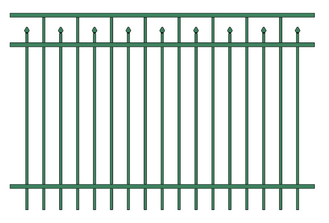 Residential Fence 3’ H x 6’ W Aluminum Floridian Style - iDeal