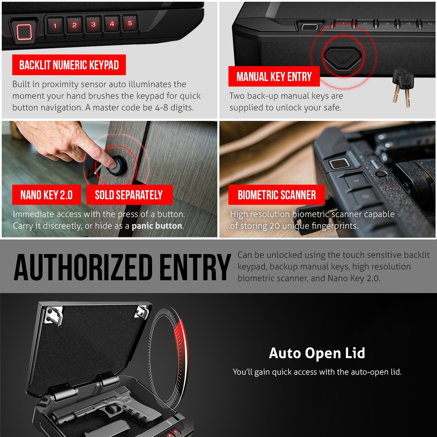 Vaultek Biometric Bluetooth 2.0 20 Series (Black) VS20i-BK