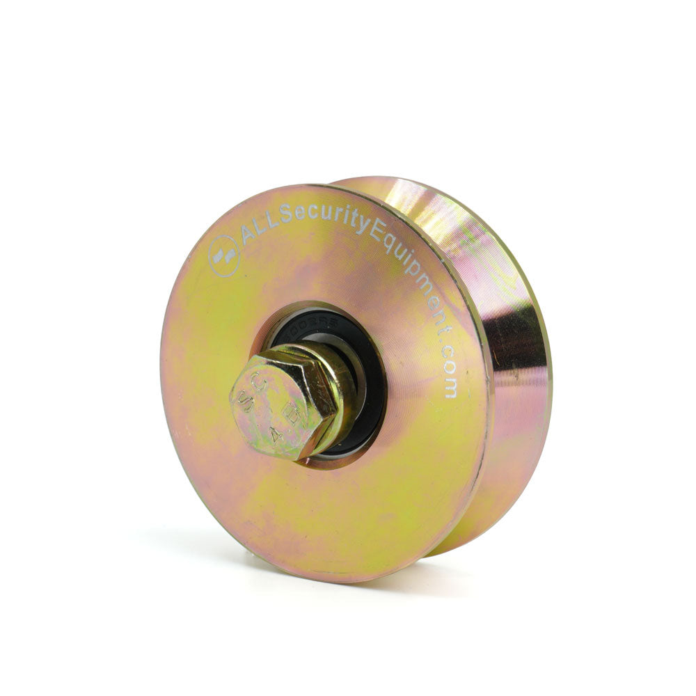 3 inch Heavy-Duty V-Groove Wheel FAS-RM-WHL-3-GLD | All Security Equipment 1/3