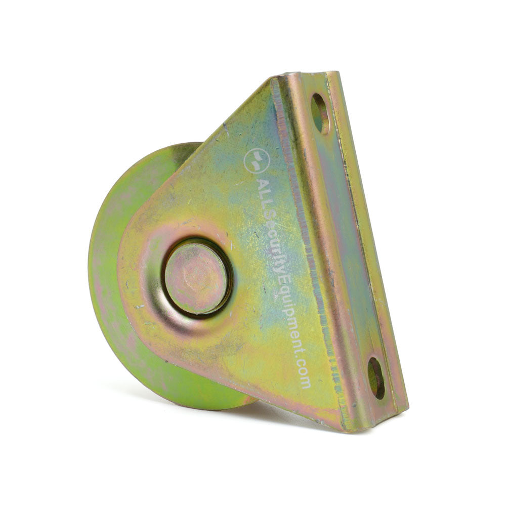 3 inch Heavy-Duty V Groove Wheel with Bracket FAS-RM-WHL-3-GLD-B | All Security Equipment 4/4