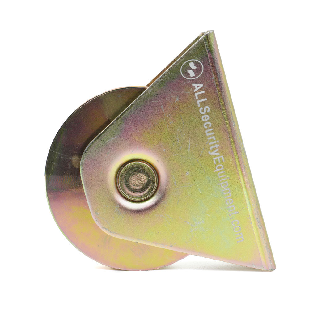 4 inch Heavy-Duty V-Groove Wheel with Bracket FAS-RM-WHL-4-GLD-B | All Security Equipment 4/4