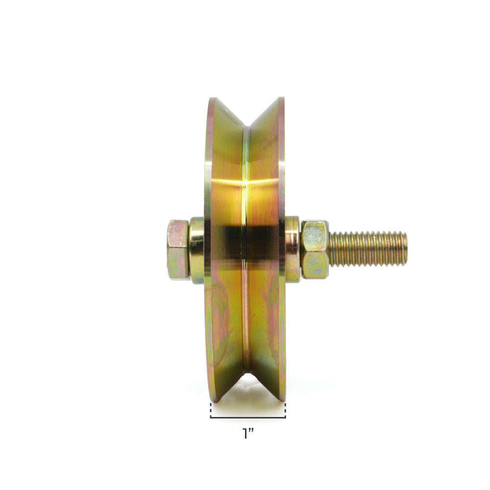4 inch Heavy-Duty V-Groove Wheel FAS-RM-WHL-4-GLD | All Security Equipment 2/3
