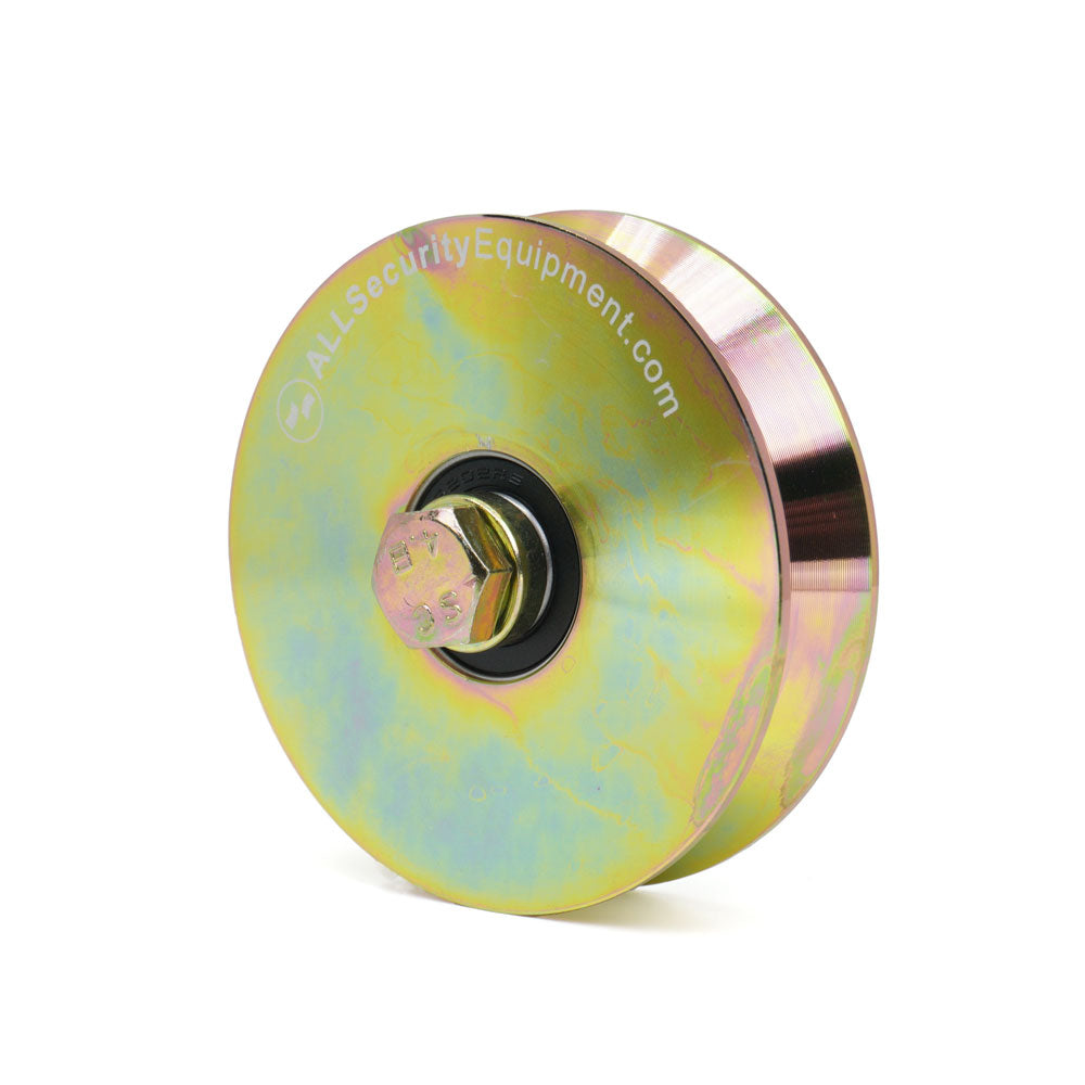 4 inch Heavy-Duty V-Groove Wheel FAS-RM-WHL-4-GLD | All Security Equipment 1/3