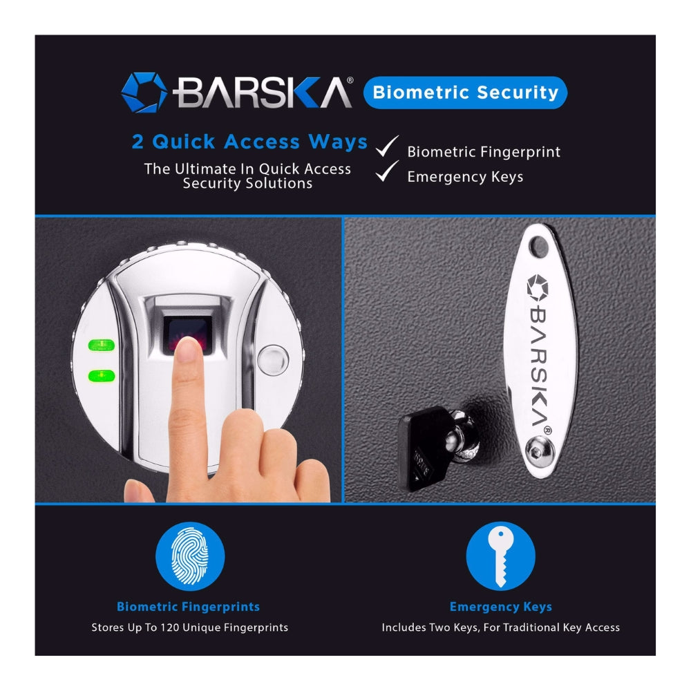 Barska Biometric Security Safe with Fingerprint Lock AX11224