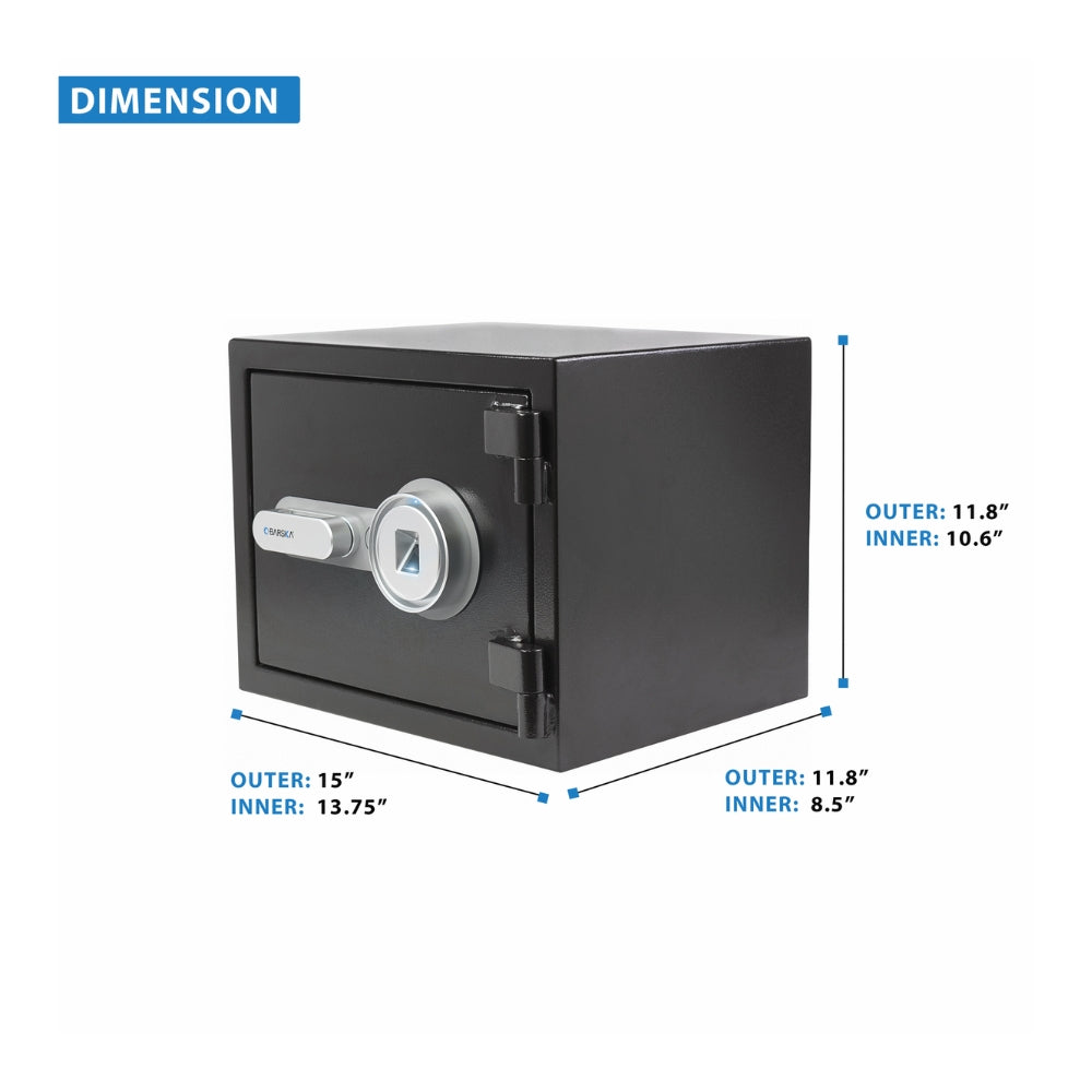 Barska Biometric Fire Resistant Security 0.75 Cu. Ft. Black AX13498