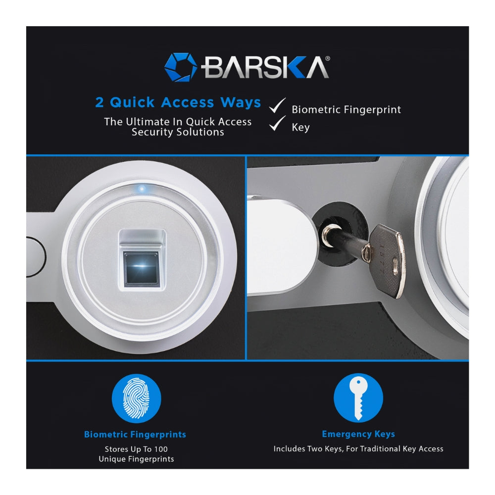Barska Biometric Fire Resistant Security 0.75 Cu. Ft. Black AX13498