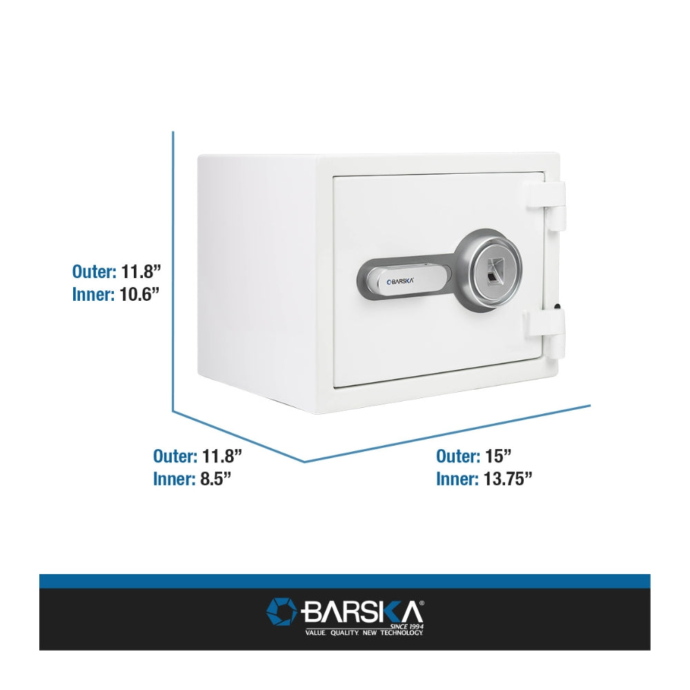 Barska Biometric Fire Resistant Security 0.75 Cu. Ft. White AX13738