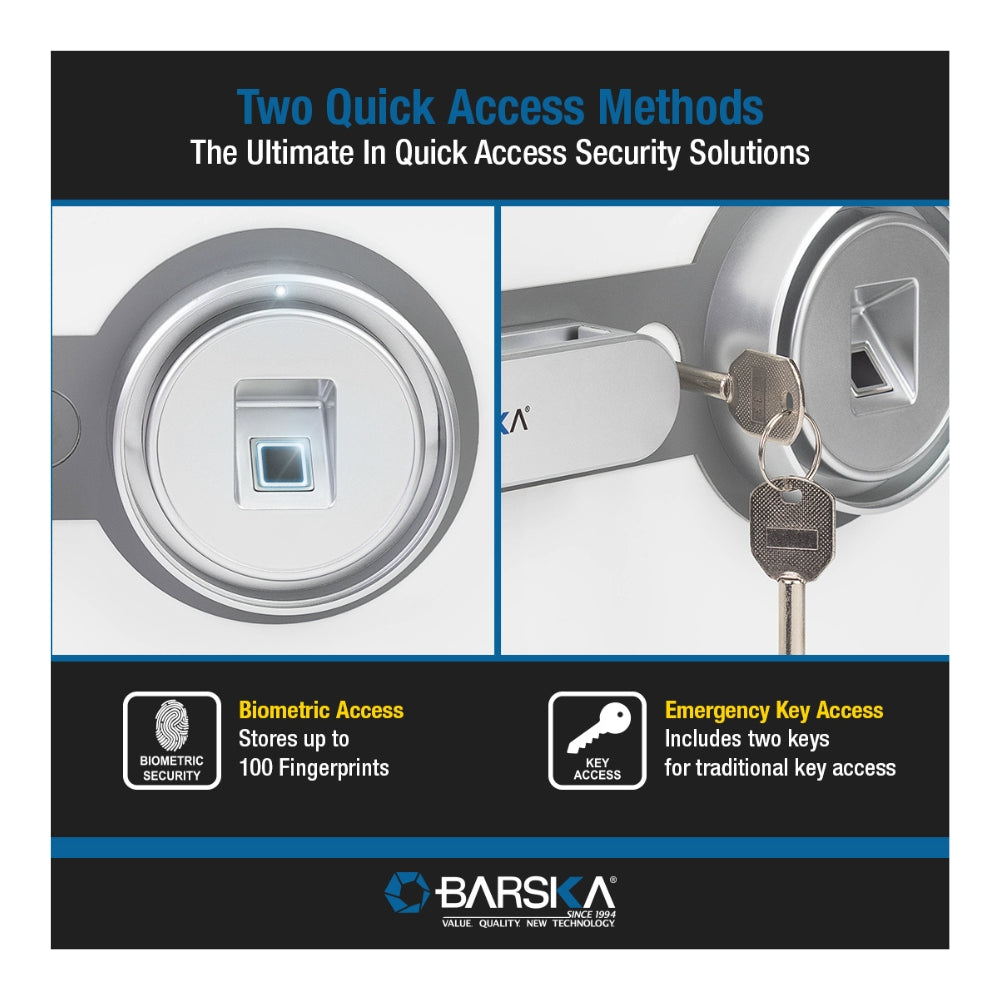 Barska Biometric Fire Resistant Security 0.75 Cu. Ft. White AX13738