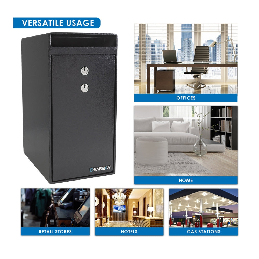 Barska Dual Key Lock Depository Safe with Drop Slot AX13558