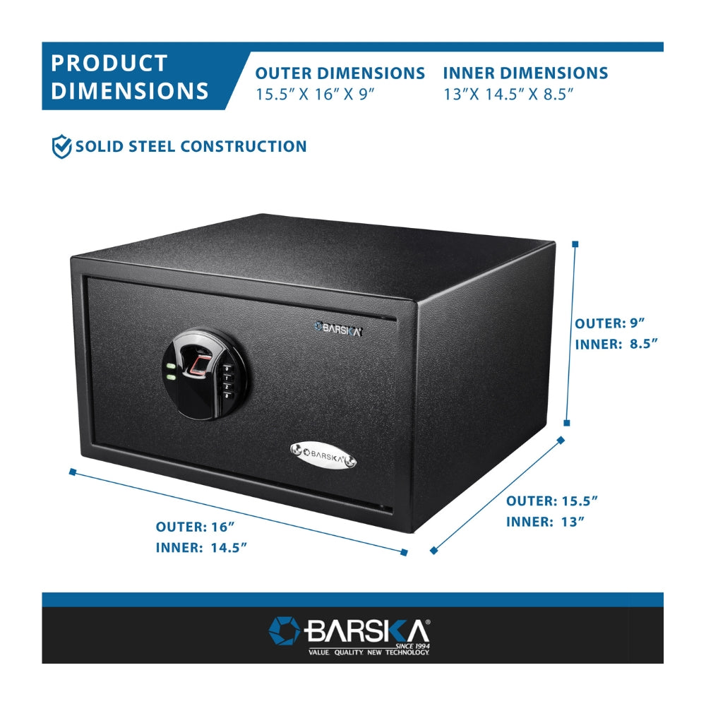 Barska HQ200 Biometric Digital Keypad Safe AX12840